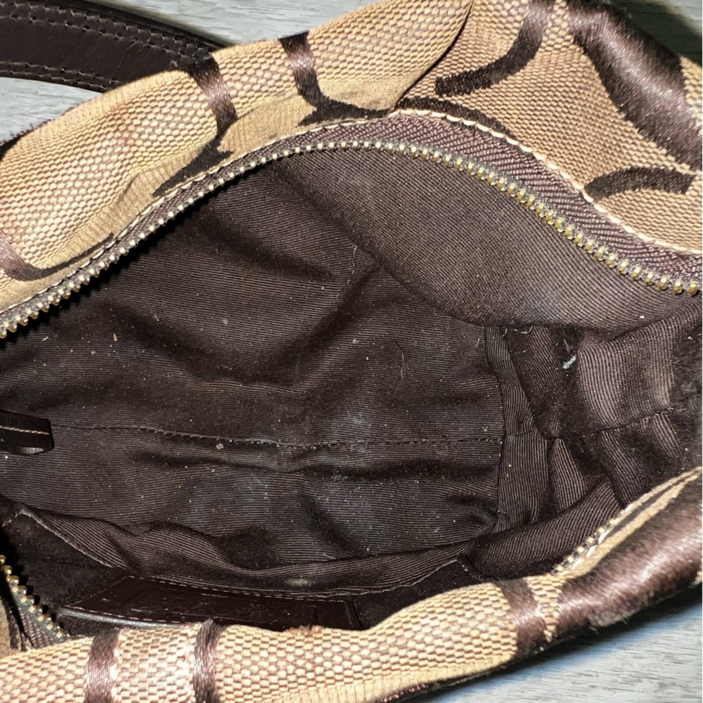 Coach Signature Brown Jacquard Mini Hobo Bag Y2K Style - Picture 9 of 13